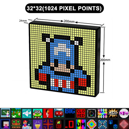 Pixel Art™: RGB LED Matrix Display with Bluetooth Control for Contemporary Decor